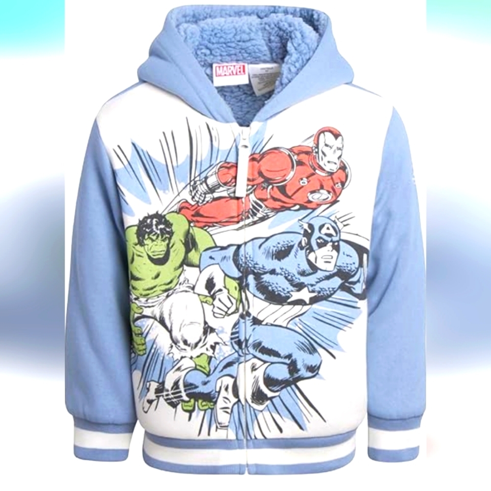 Boys Marvel Super Hero Plush Hoodie